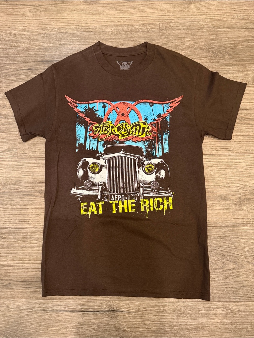 Aerosmith Eat The Rich AREO⭐️1 Band Tee Men’s Size Small